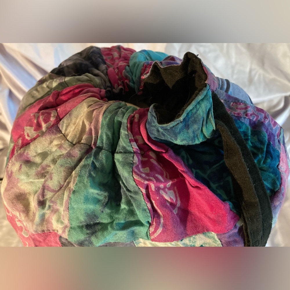 Colorful Patchwork Drawstring Bag Cinch Sac Backp… - image 4